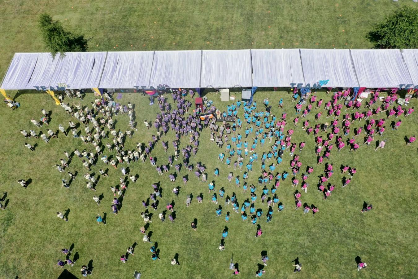 birds eye view of an outdoor event field games adrenaline pumping ideas community park city park city complete events event