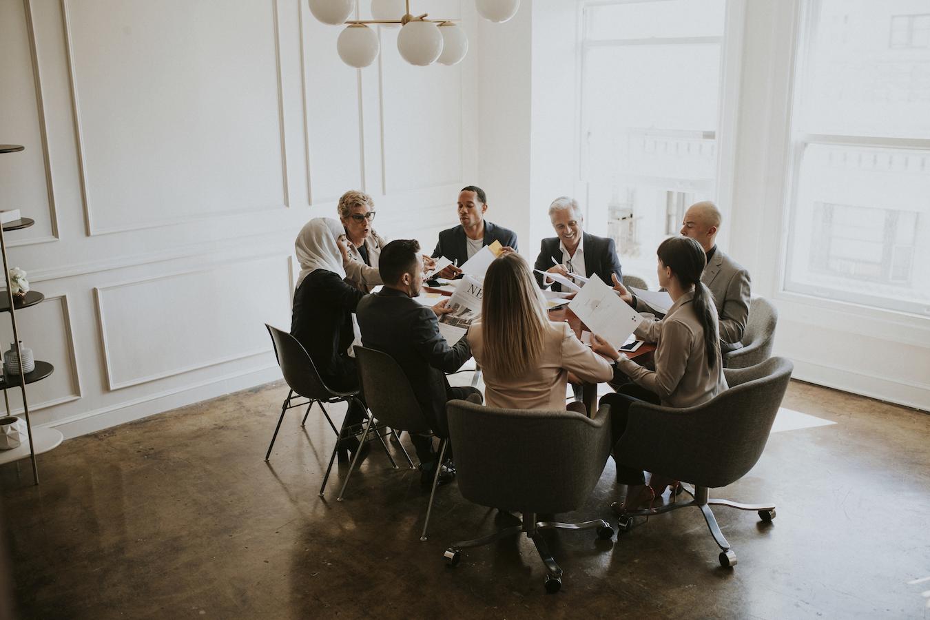 Group of eight people write a complete key to help staff search in database