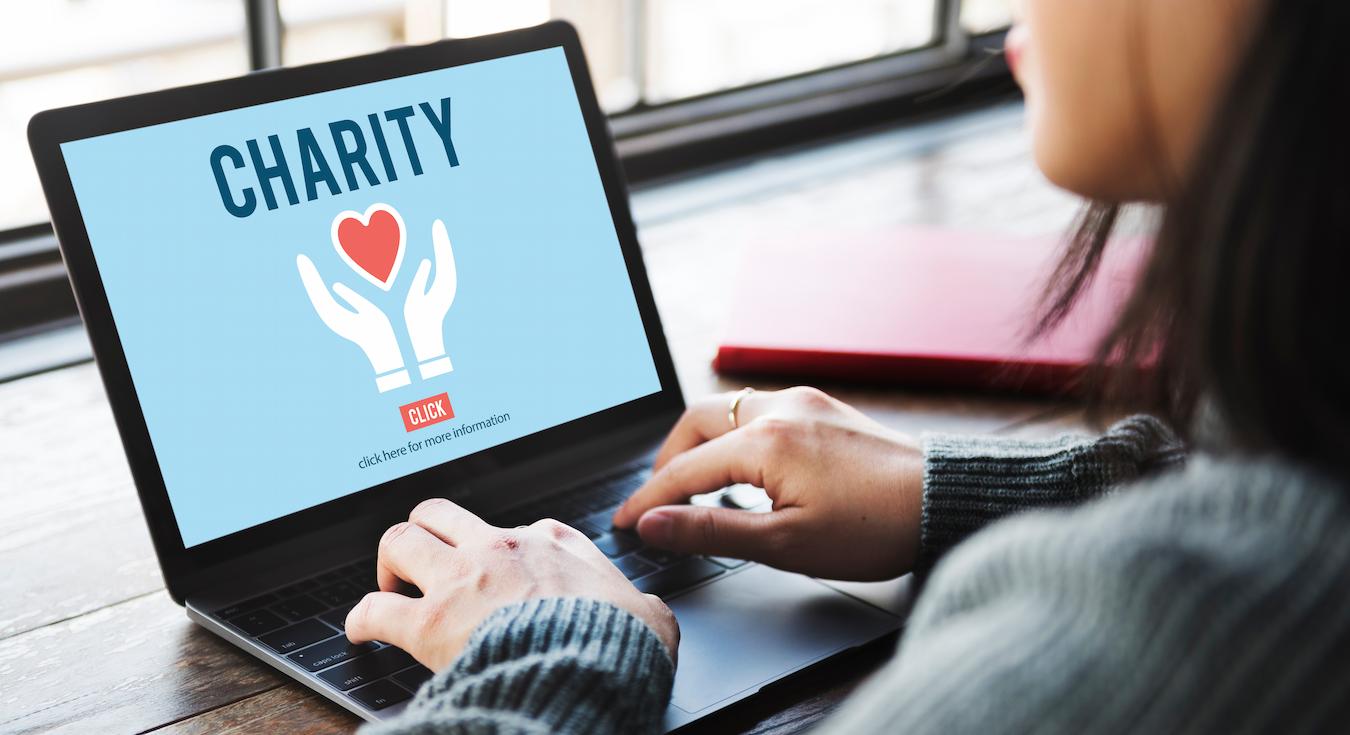 Person logs onto a virtual fundraiser and looks at the fundraising campaigns they can support through an online event